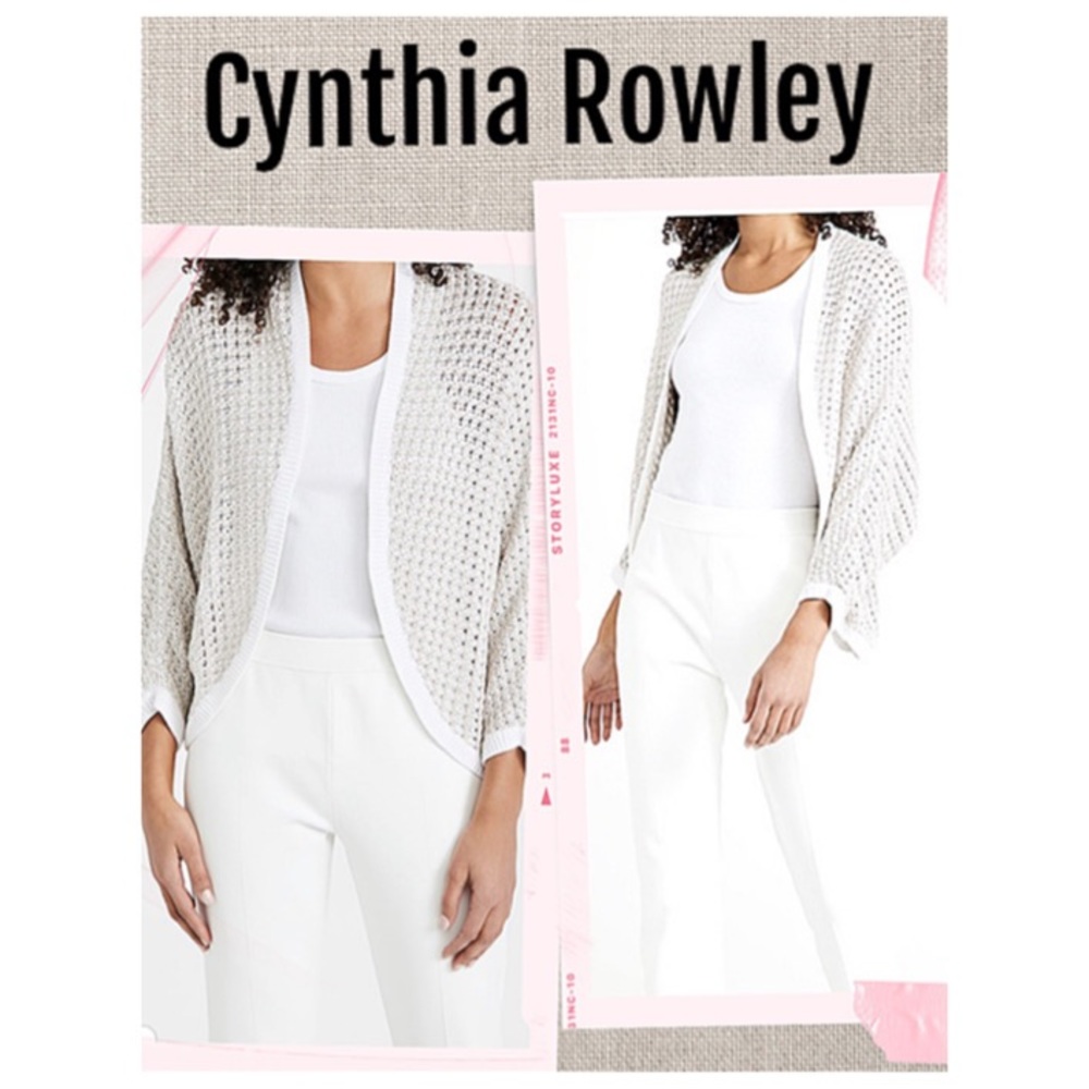 Cynthia Rowley Cardigan White stunning shrug style cardigan Size S